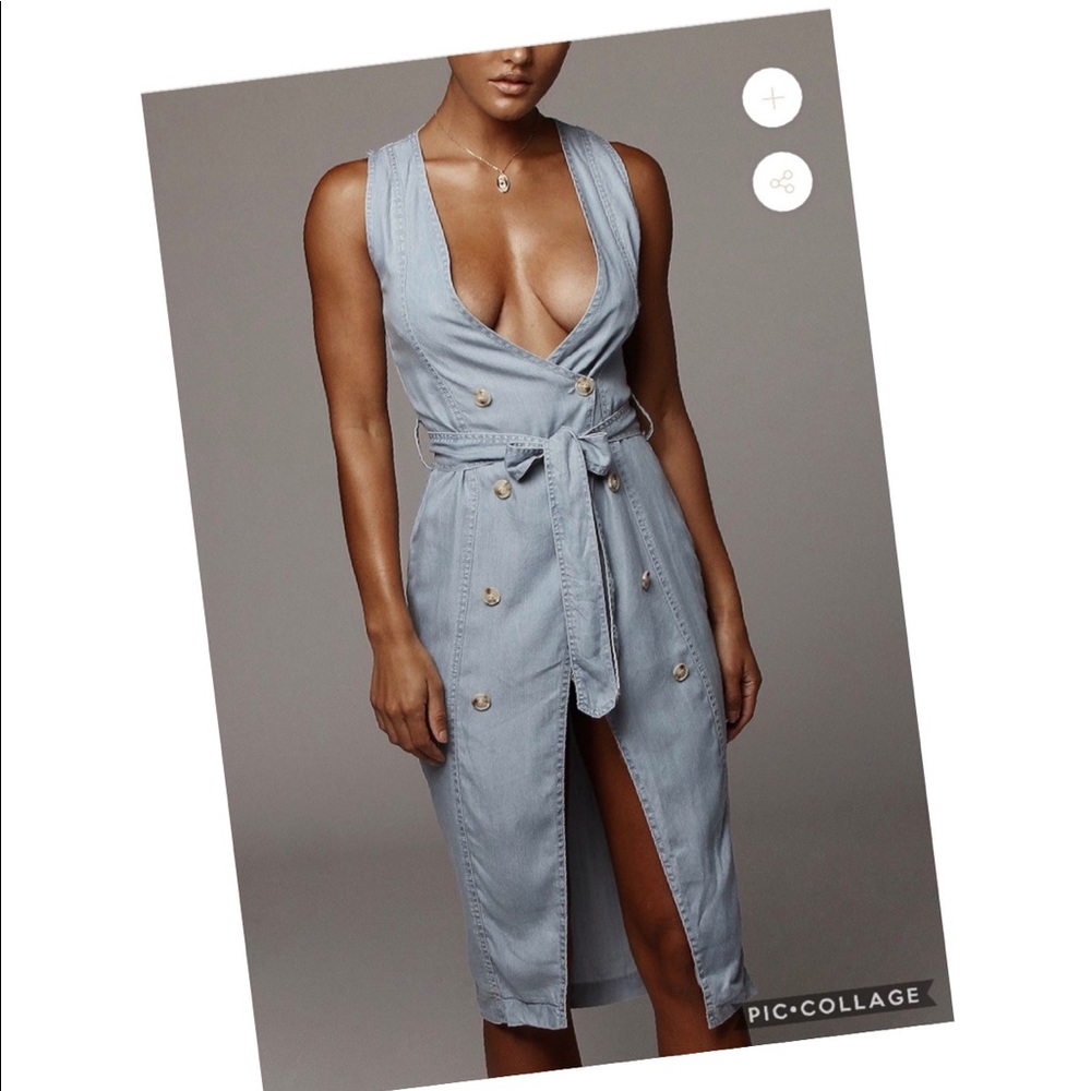 Light Denim Amanta Button Dress